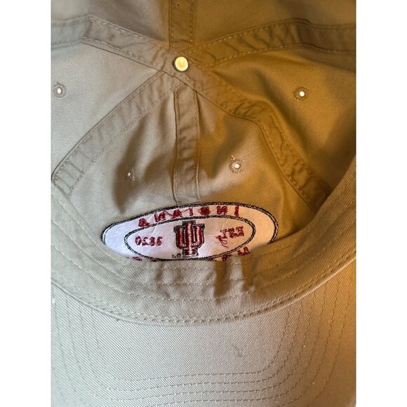 Indiana Hoosiers Khaki Baseball Cap One Size Fits All 100% Cotton - Picture 6 of 6